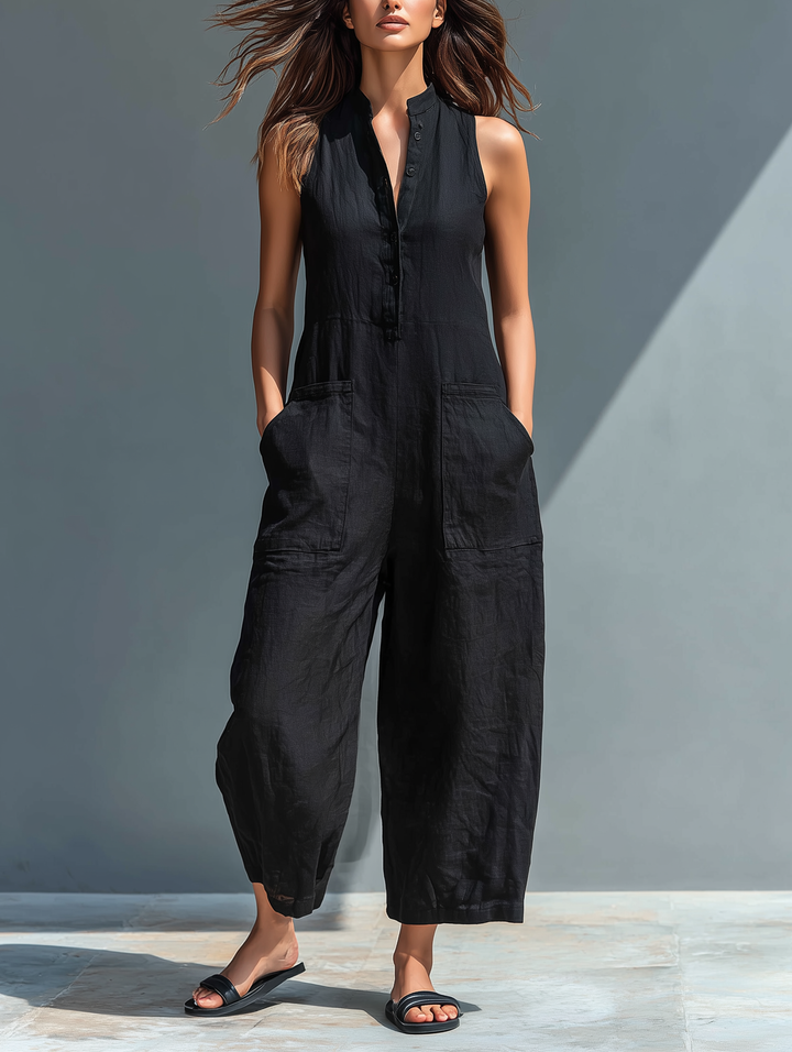 Linda | Sleeveless Linen Jumpsuit