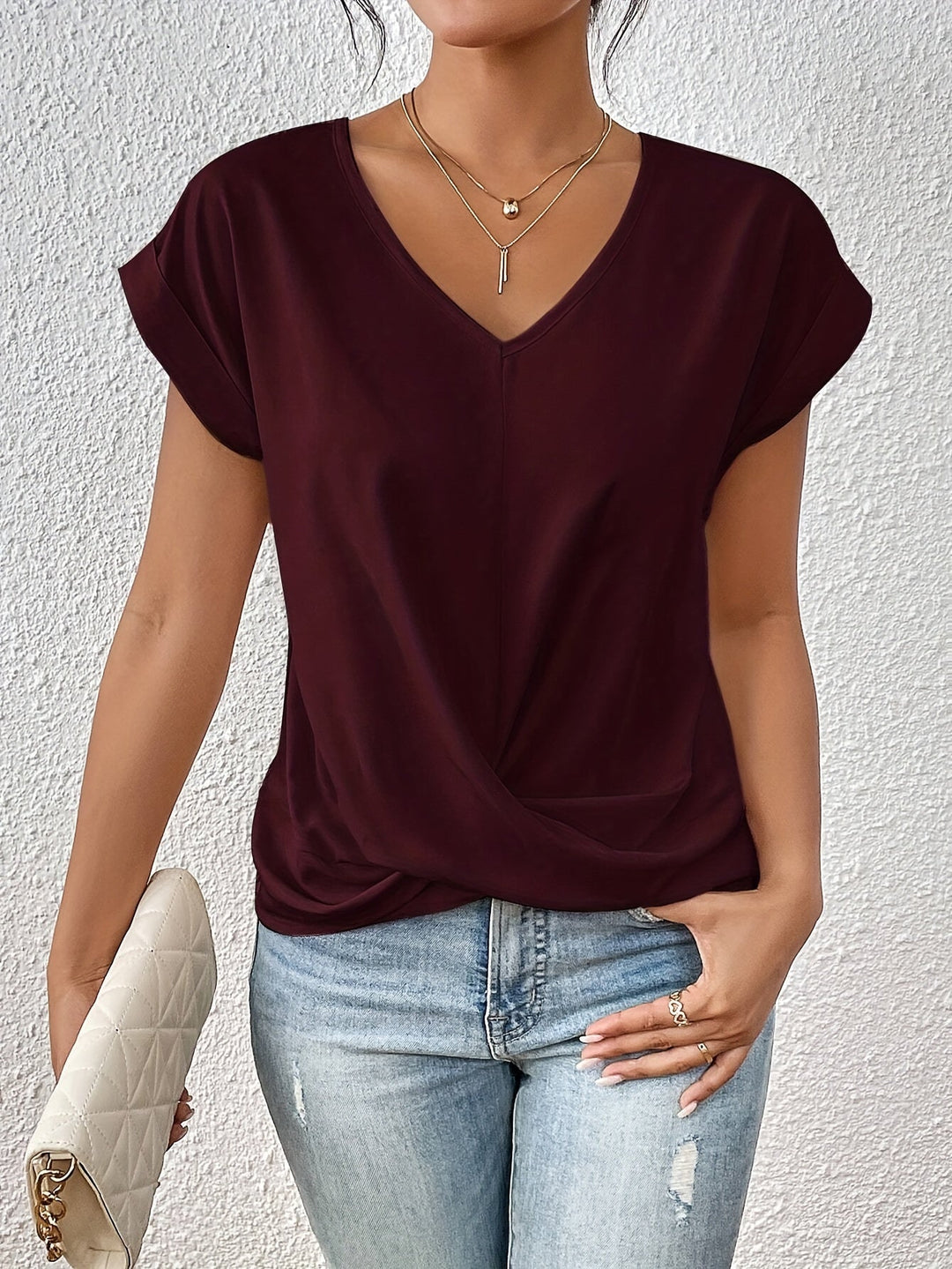 Cleo™ | Casual T-shirt with Sweetheart Neckline