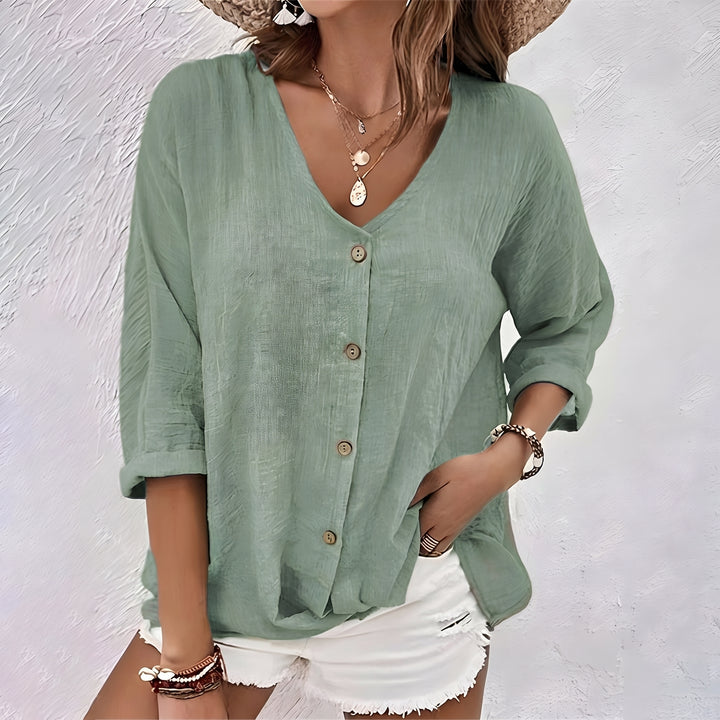 Mona™ | Relaxed Button-Up Blouse