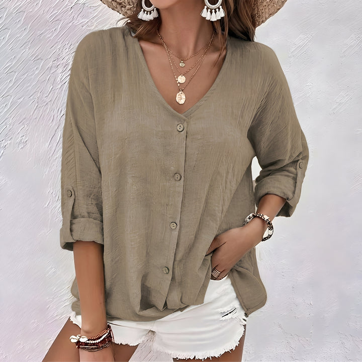 Mona™ | Relaxed Button-Up Blouse