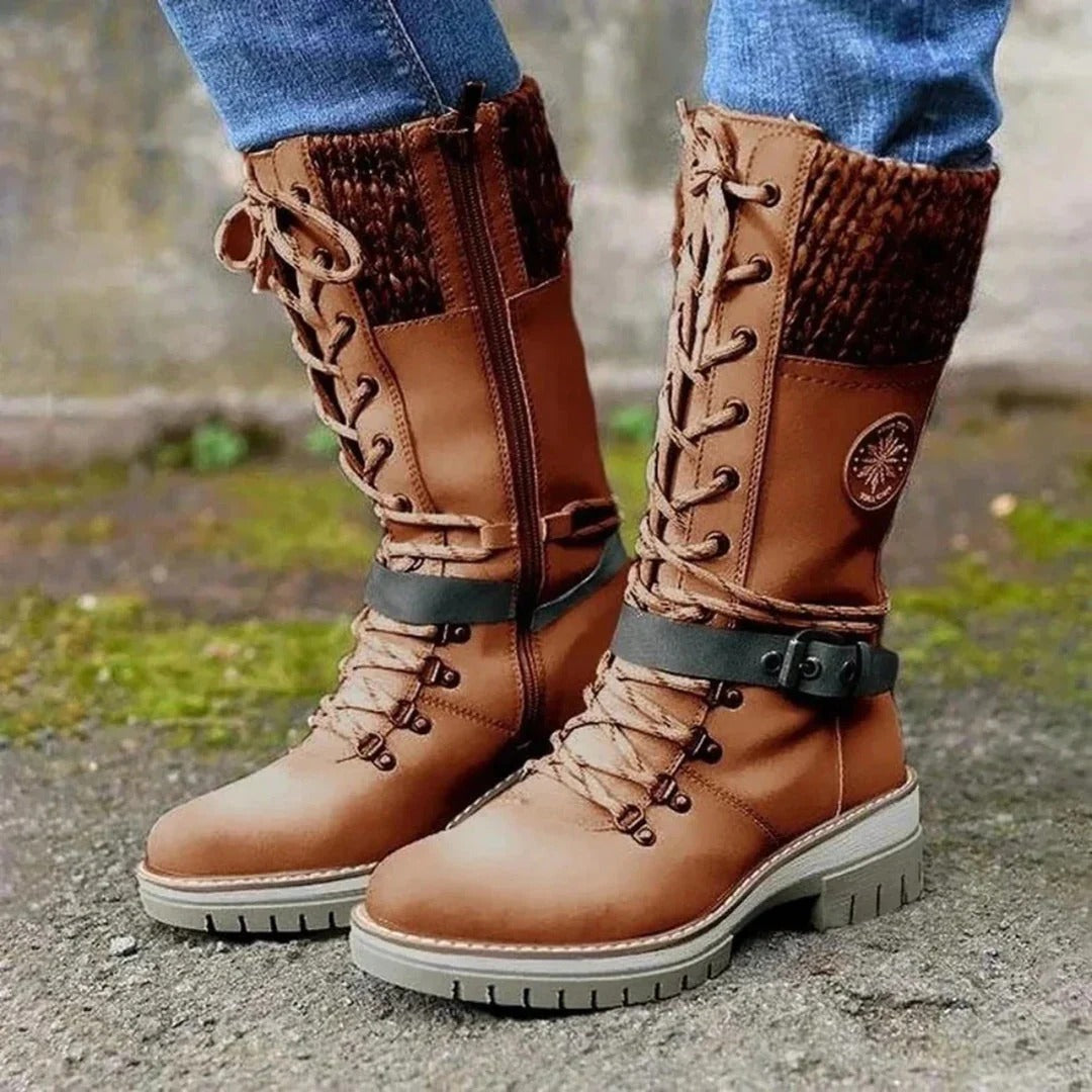 Cath™ | Women’s Knee-High Boots – Lace-Up Front