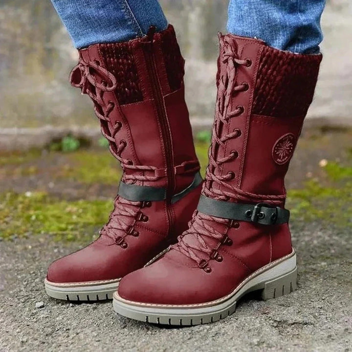 Cath™ | Women’s Knee-High Boots – Lace-Up Front