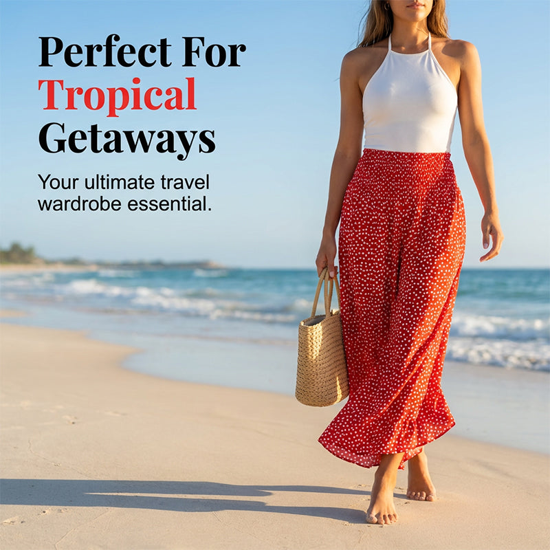 Rabiya | Lightweight High-Waisted Wide-Leg Pants for Summer