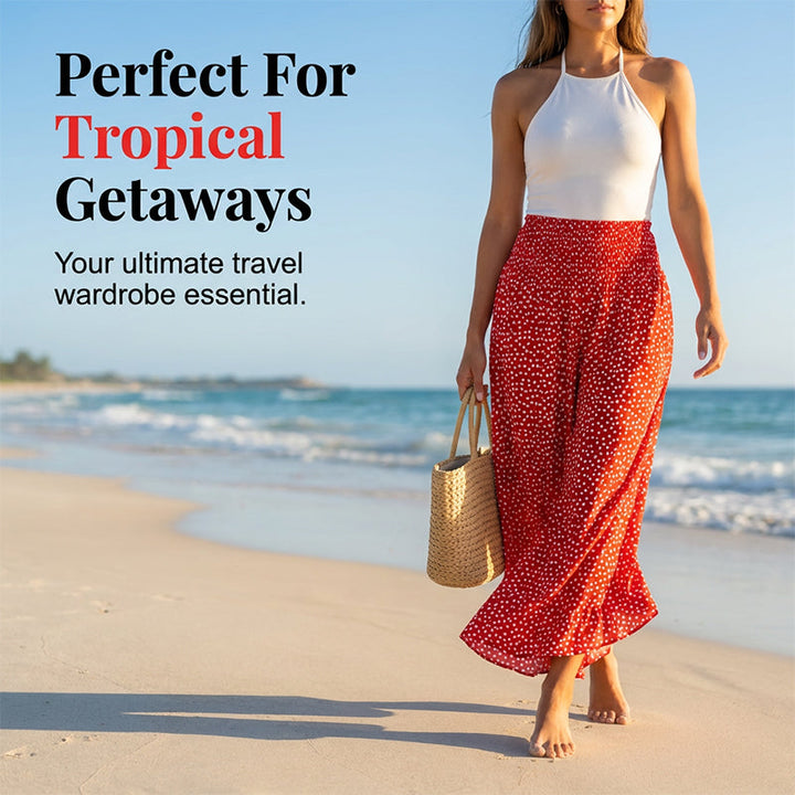 Rabiya | Lightweight High-Waisted Wide-Leg Pants for Summer