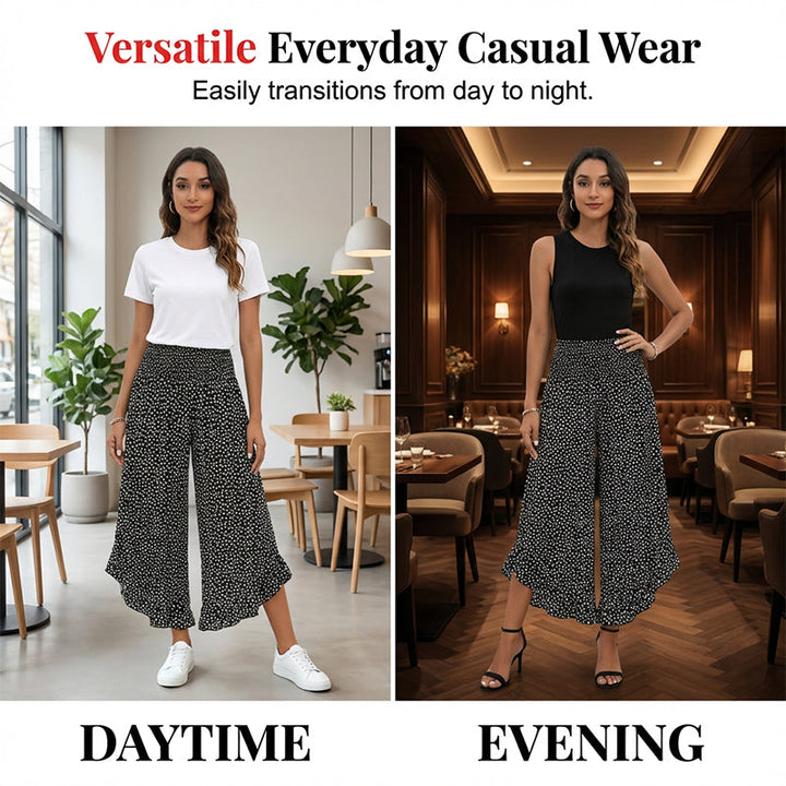 Rabiya | Lightweight High-Waisted Wide-Leg Pants for Summer