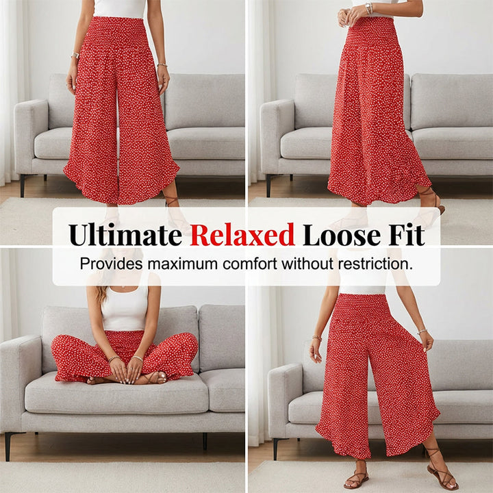 Rabiya | Lightweight High-Waisted Wide-Leg Pants for Summer