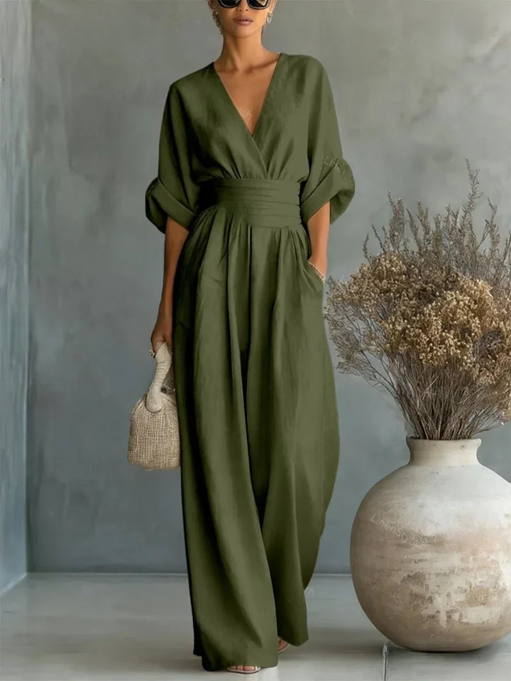 Chloe | Elegant V-Neck High-Waist Jumpsuit